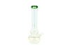 Green Rim Clear Round Base Glass Waterpipe (13219)